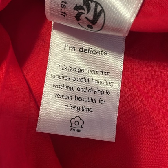 New Farm Rio Porcelain Garden Red Linen Midi Dress size Small - Picture 16 of 17